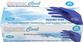 3.1 mil. Skintx Cool Blue Nitrile Exam Gloves, (200 Gloves per box)